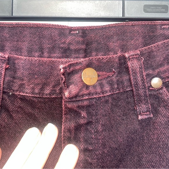 Vintage Wrangler High Waist Straight Leg Burgandy Jeans 29 x 34 - Picture 2 of 7